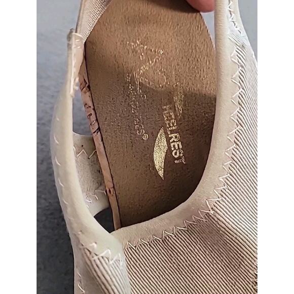 A2 Heelrest Coffee Cake Gold Cork Slingback Sandals 8M - Picture 5 of 6